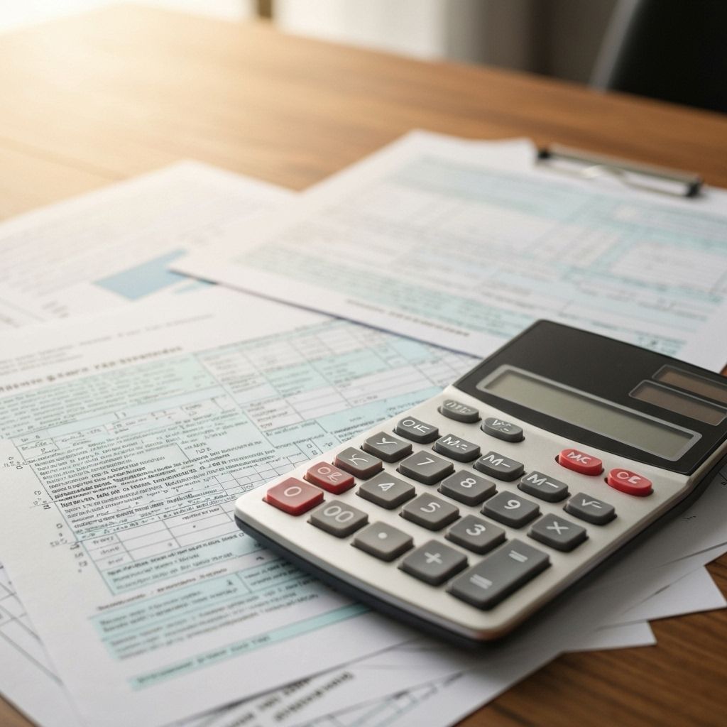 Tax documents and calculator
